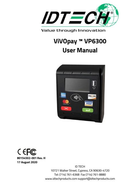 IDTECH VIVOPAY VENDI USER MANUAL Pdf Download